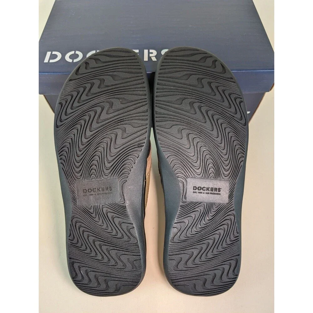 Dockers Sandals Mens 12 M Laguna Flip Flop Dark Tan Memory Foam Insole Shoes NEW - Picture 8 of 11